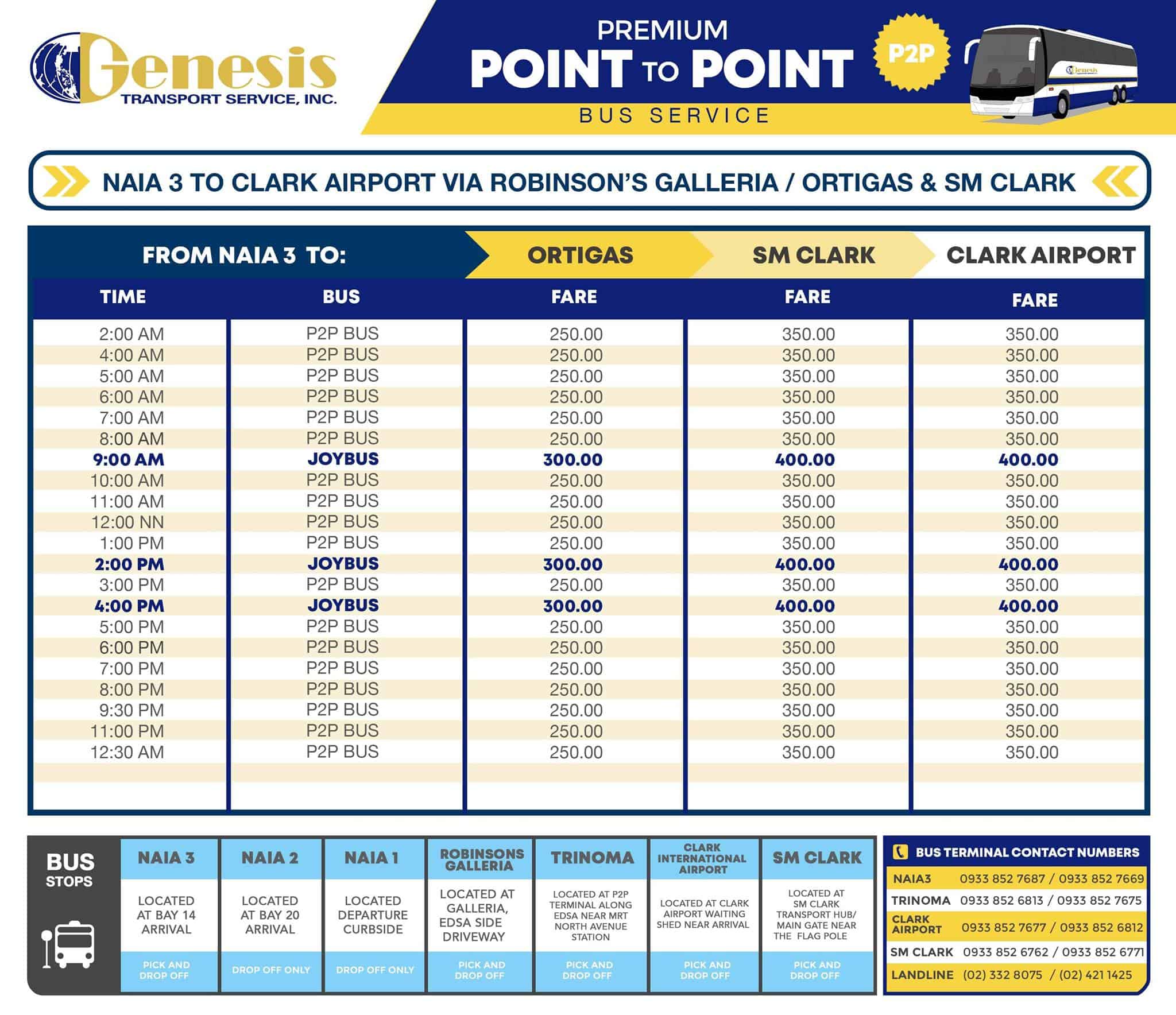 P2p Bus Clark Manila Schedule Stops Fares The Poor Traveler - 