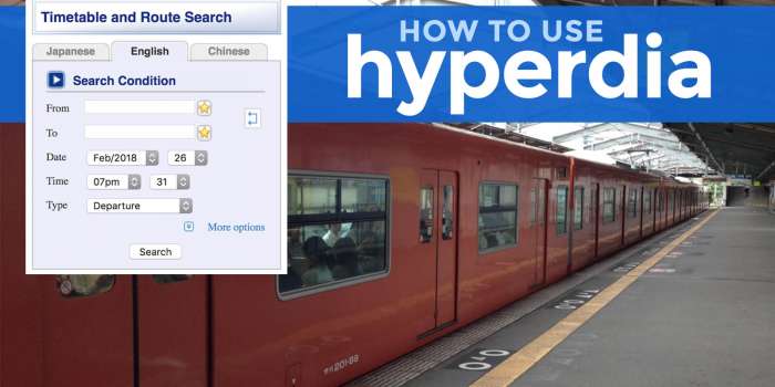 HOW TO USE HYPERDIA for Japan Train Travel