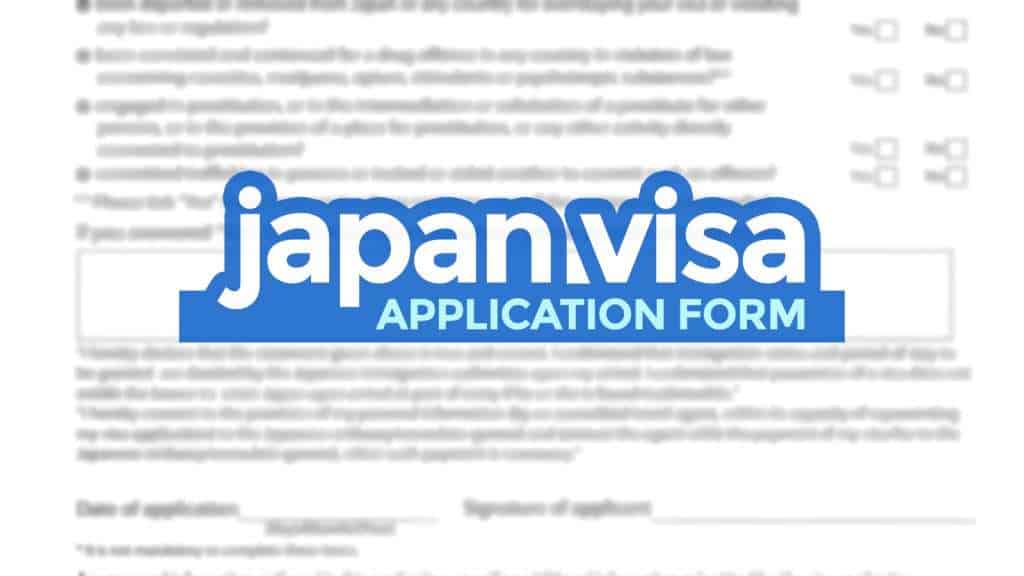 japan tourist form