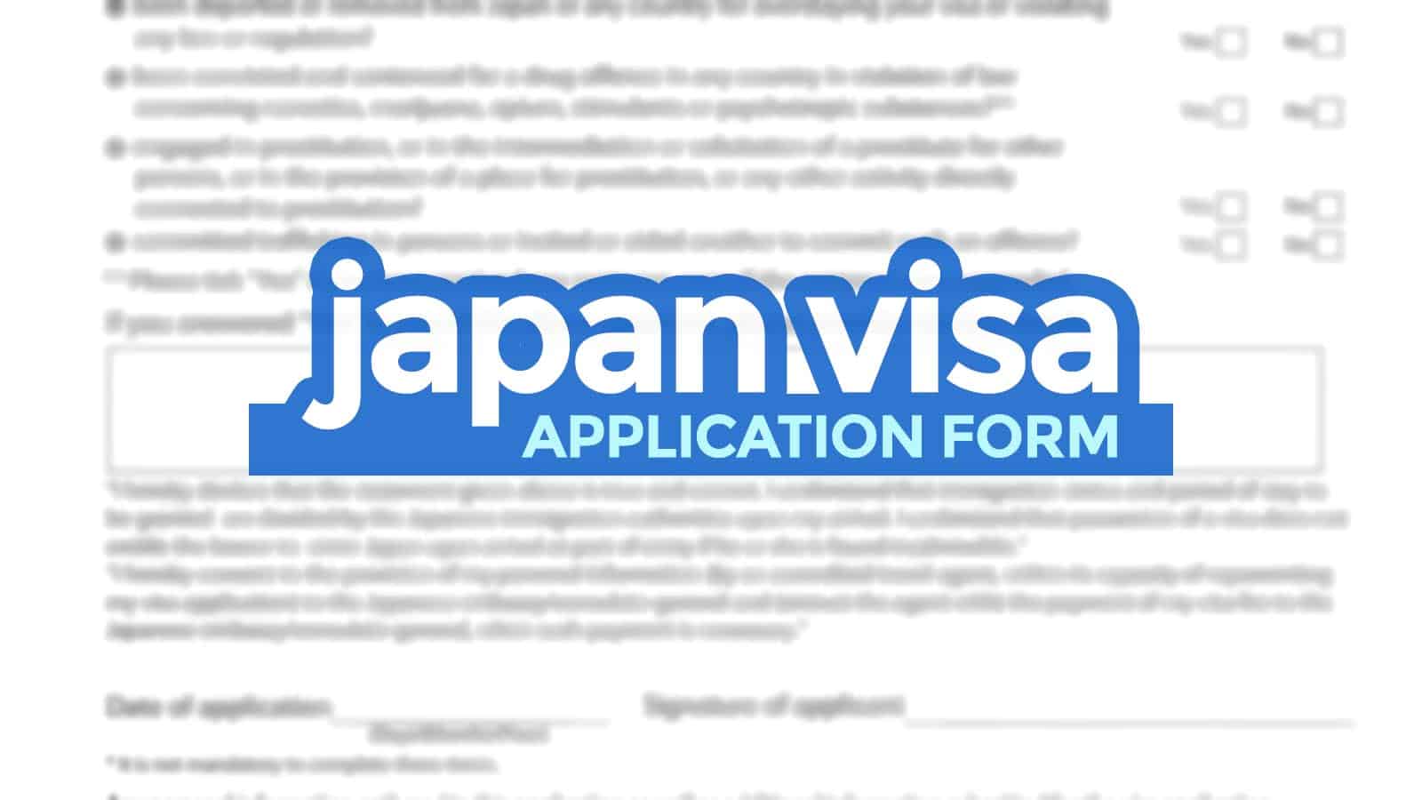 japan travel form online