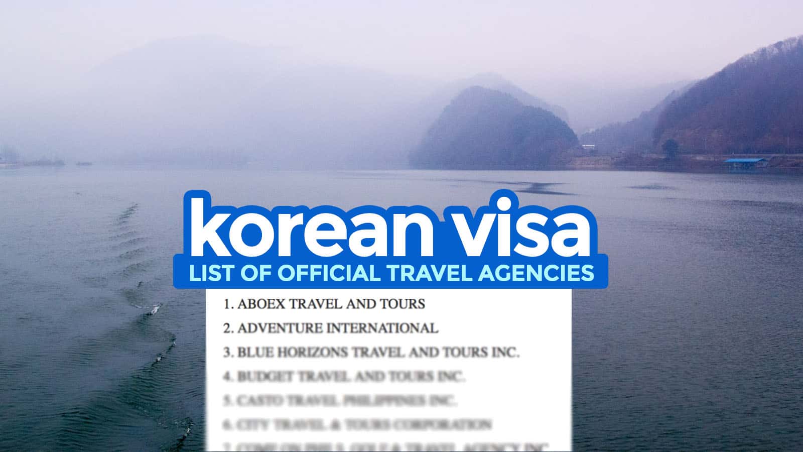 travel agency for korean visa 2023