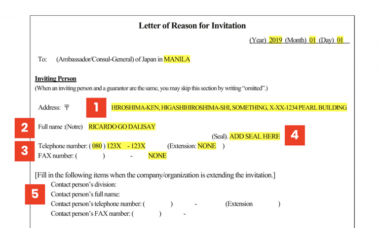 Sample INVITATION LETTER For JAPAN VISA Application Reason For sample-invitation-letter-for-japan-visa-application-reason-for