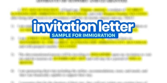 Sample INVITATION LETTER FOR IMMIGRATION: Affidavit of Support with Undertaking