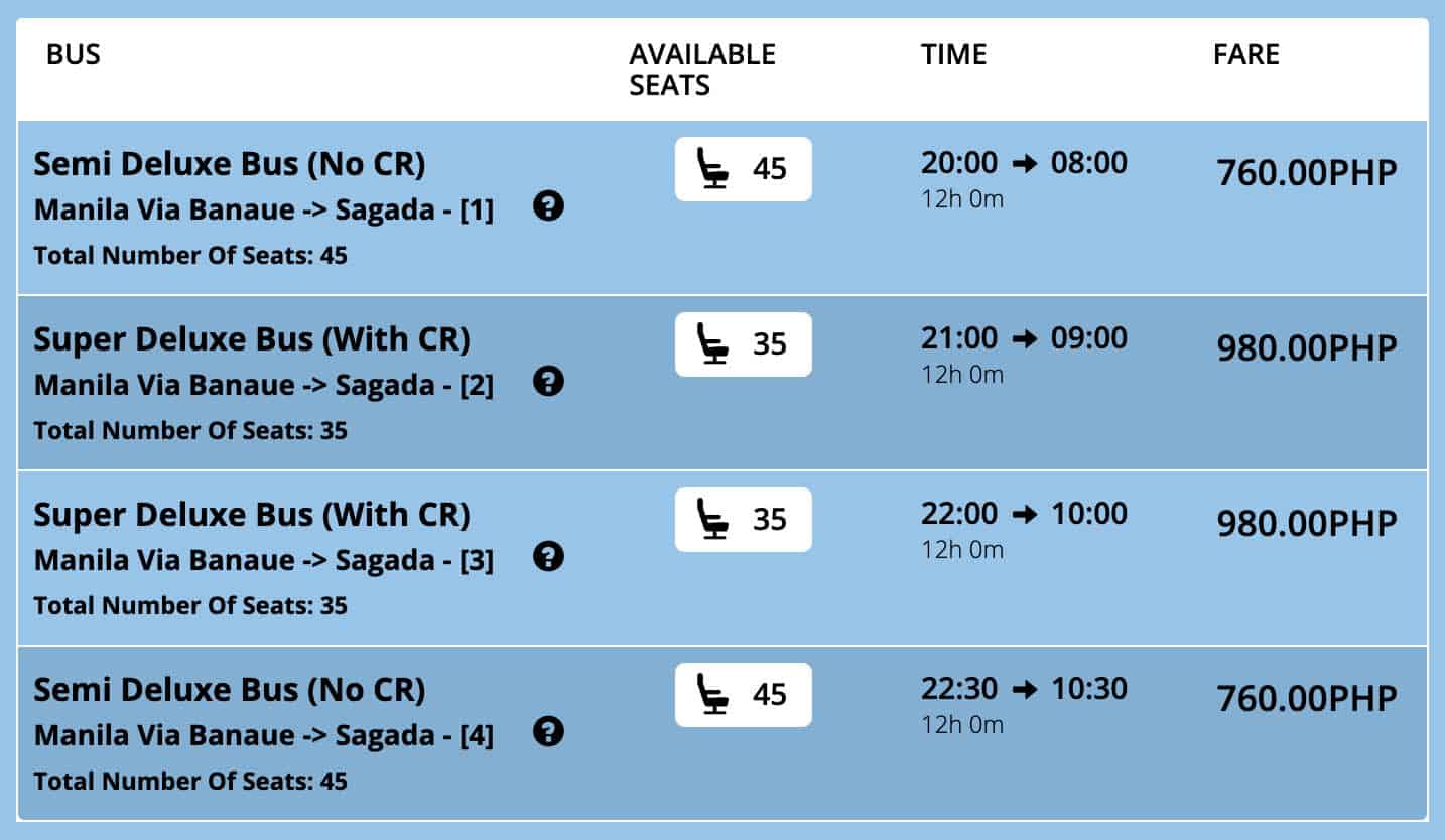 sagada travel bus