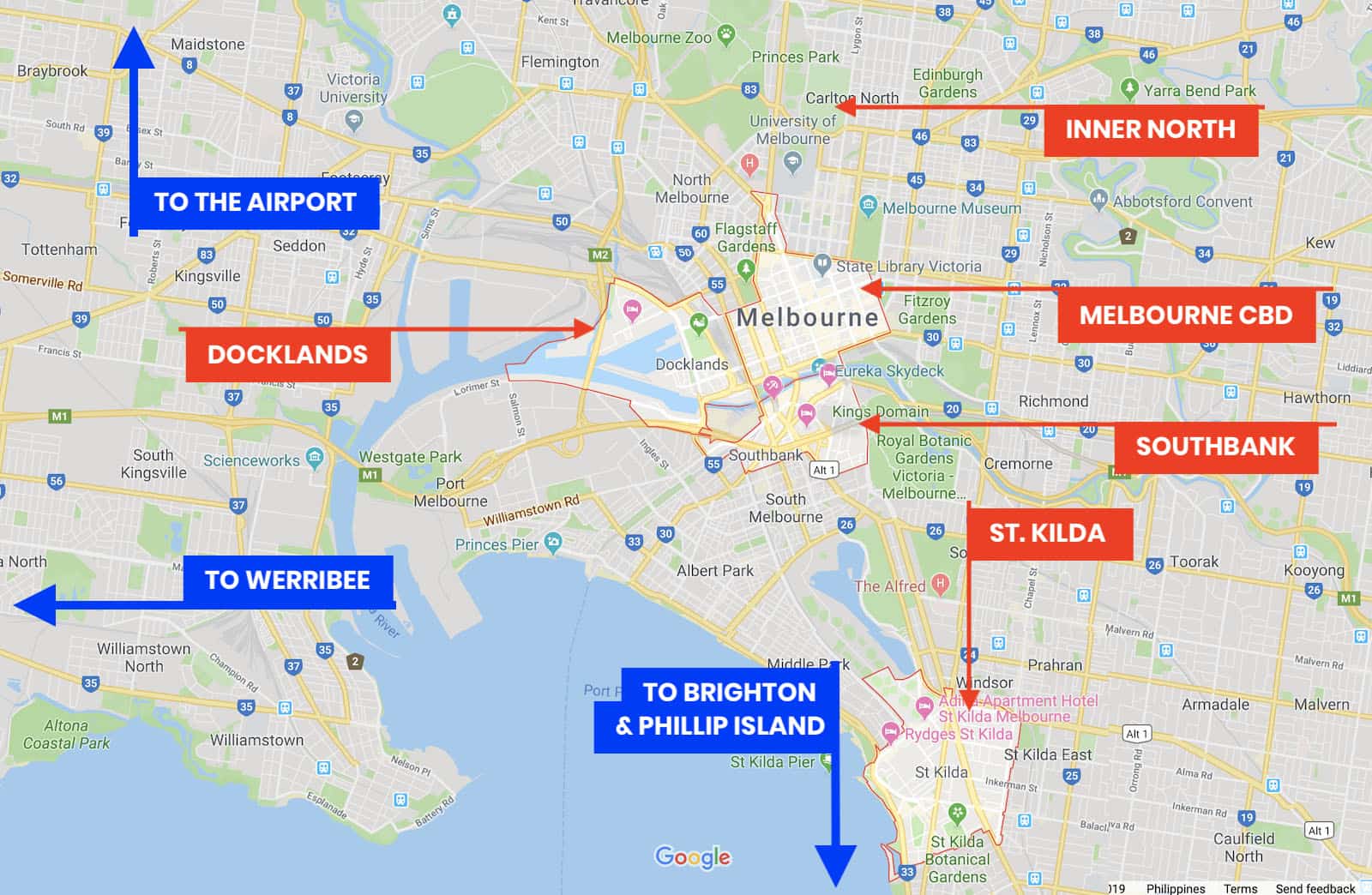 Melbourne Australia Tourist Map