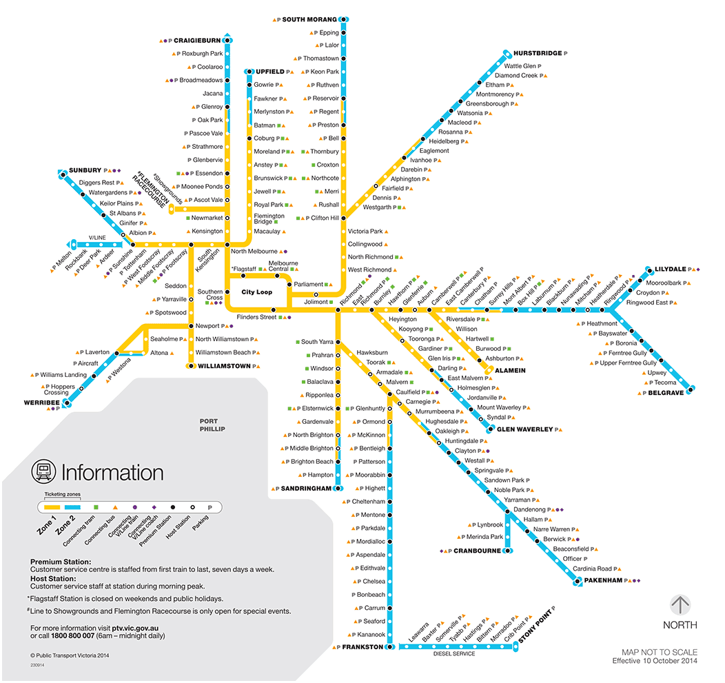 travel zones melbourne map