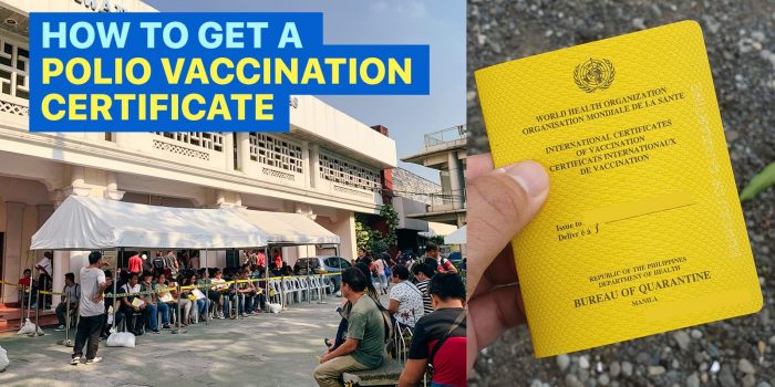 How to Get a POLIO VACCINATION CERTIFICATE from the Bureau of Quarantine