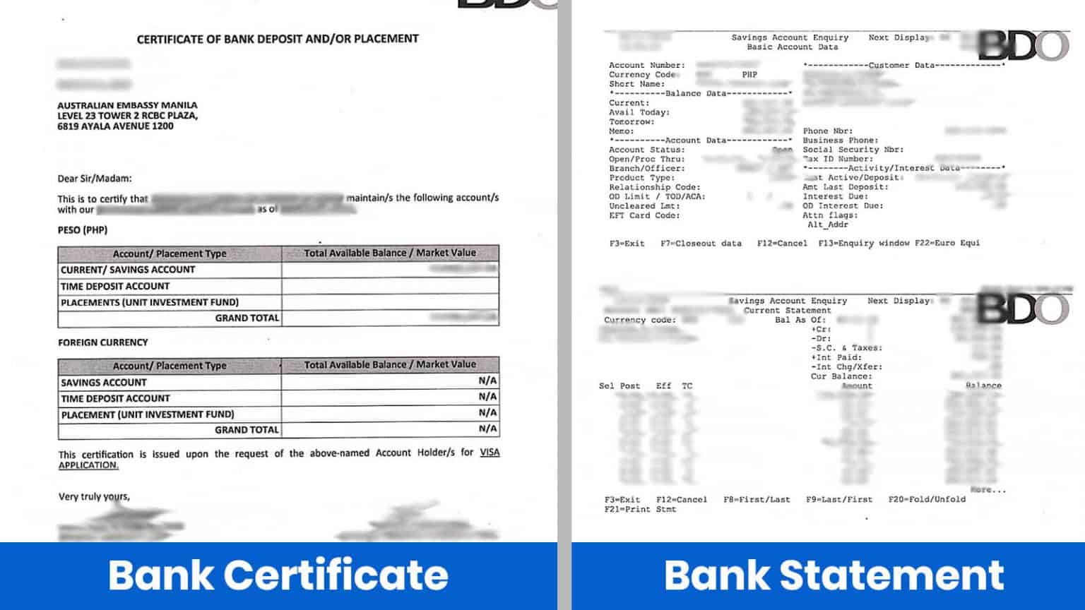 BANK CERTIFICATE vs BANK STATEMENT What's the Difference? Which is