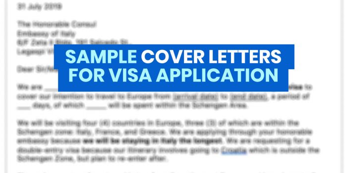 SAMPLE COVER LETTERS for VISA APPLICATION: Korea, Schengen, Australia