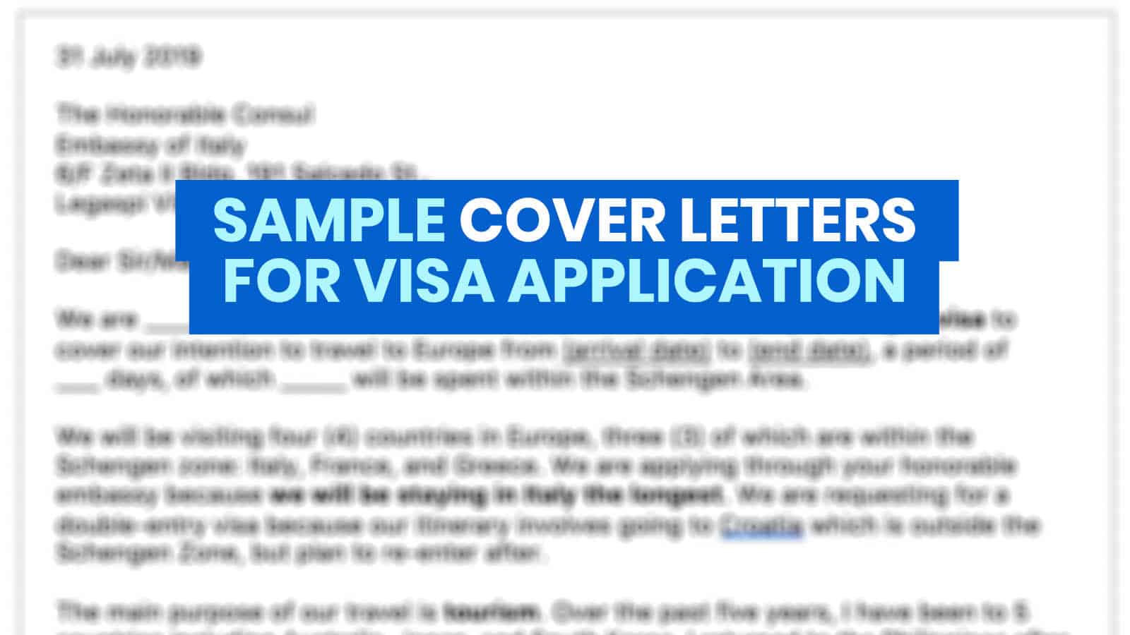 korean visa application cover letter