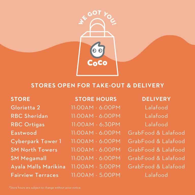 MILK TEA DELIVERY Open Branches of Moonleaf, CoCo, Happy Lemon, Gong