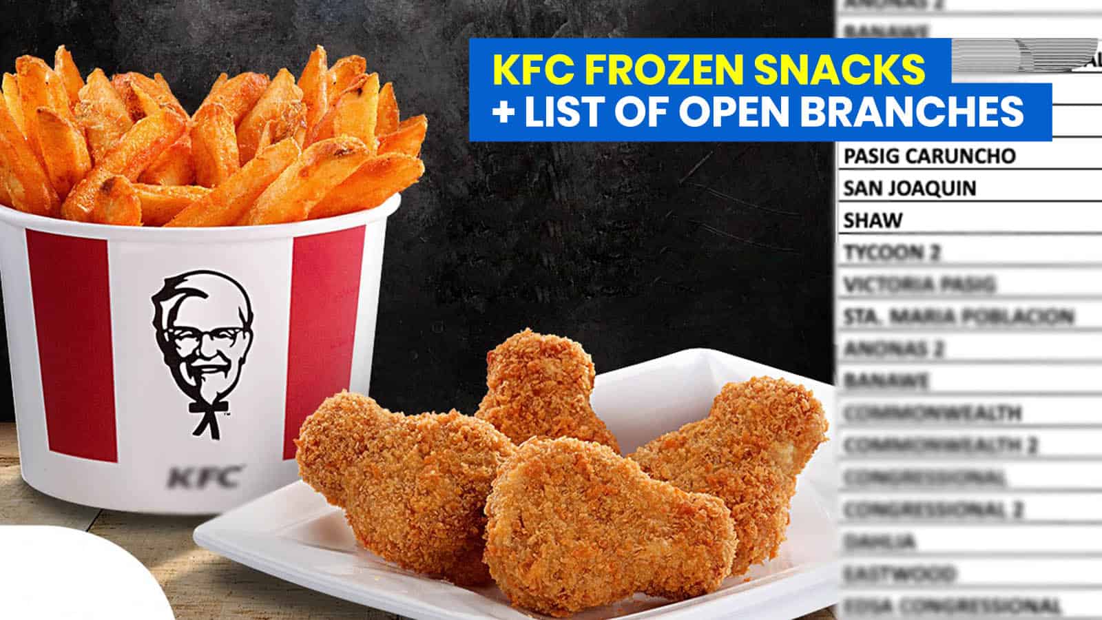 KFC Frozen Packs + List of Open Branches in the Philippines