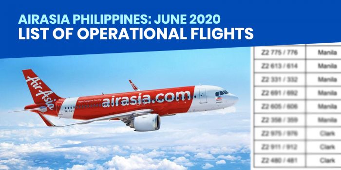 AIRASIA PHILIPPINES: List of Operational Flights for June 2020