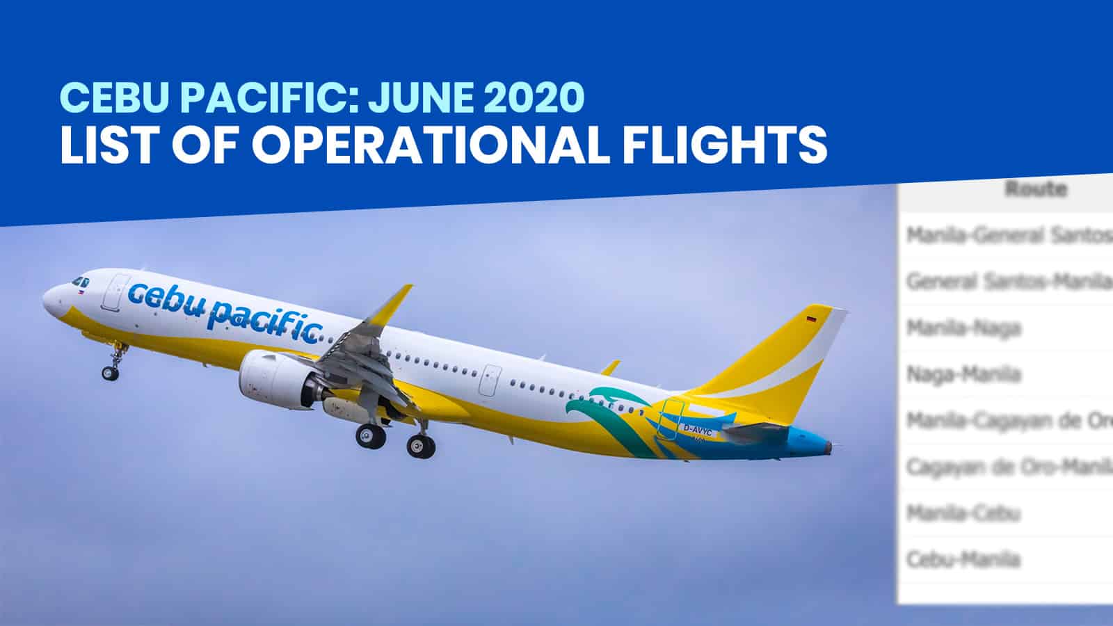 CEBU PACIFIC: List of Operational Flights for June 2020