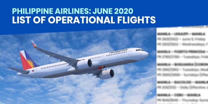 PHILIPPINE AIRLINES: List of Operational Flights for June 2020