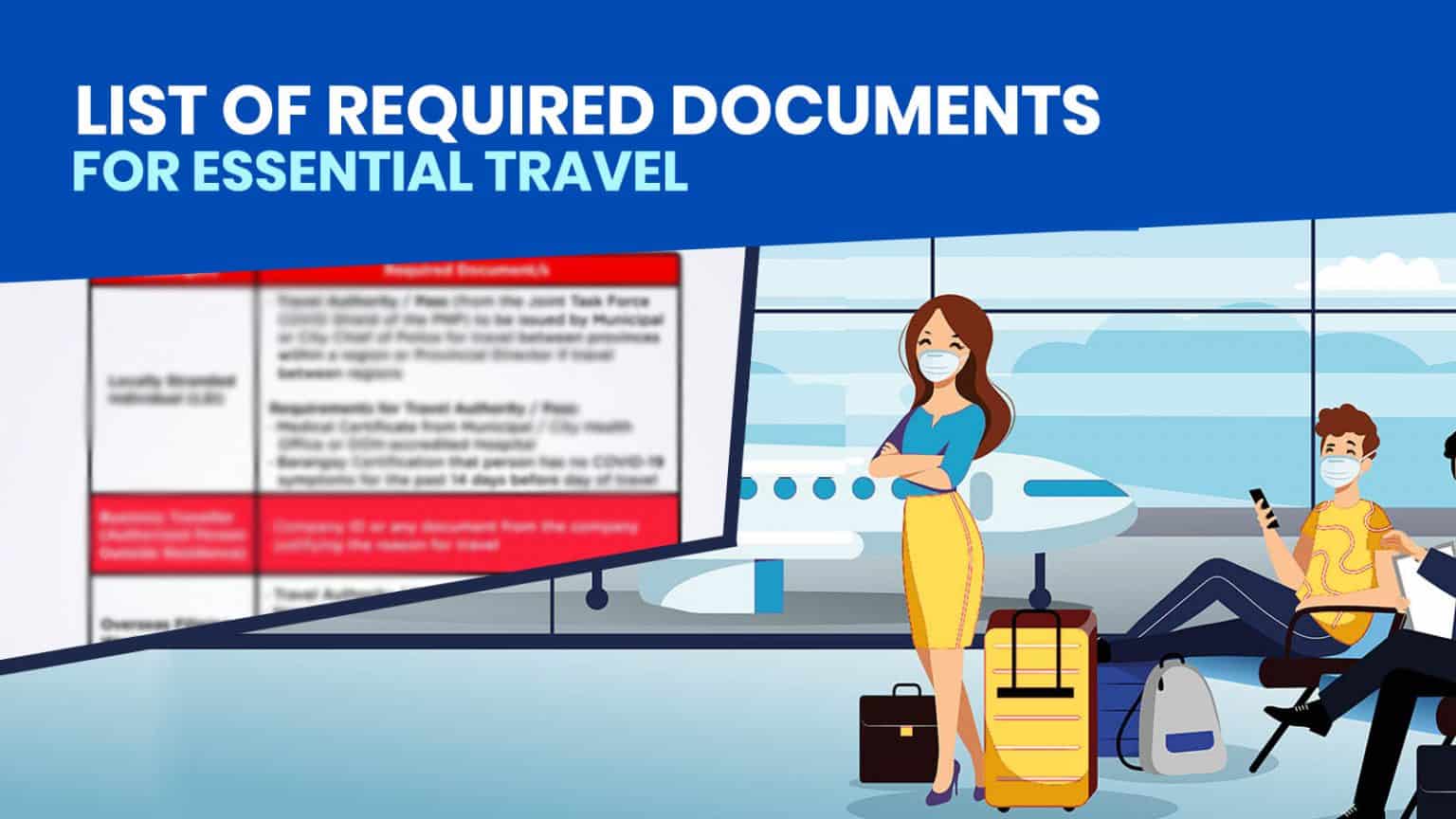 List of REQUIREMENTS for Essential Travel Philippine Airlines, Cebu