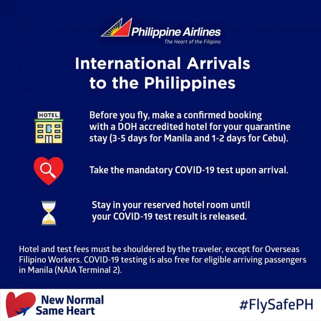 travel requirements to manila philippine airlines