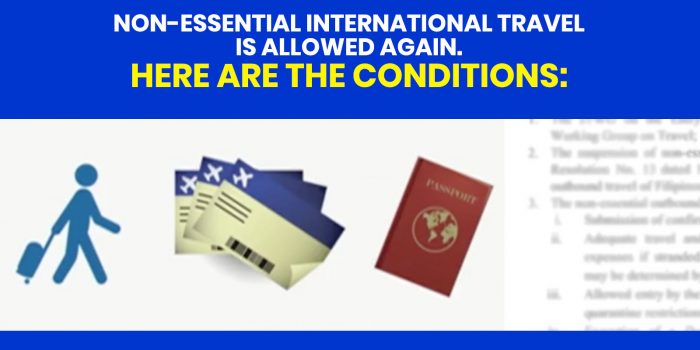 Requirements for Non-Essential International Travel for Filipinos