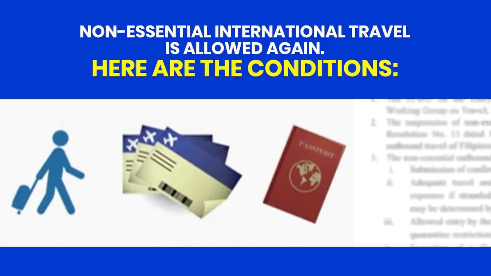 Requirements for Non-Essential International Travel for Filipinos