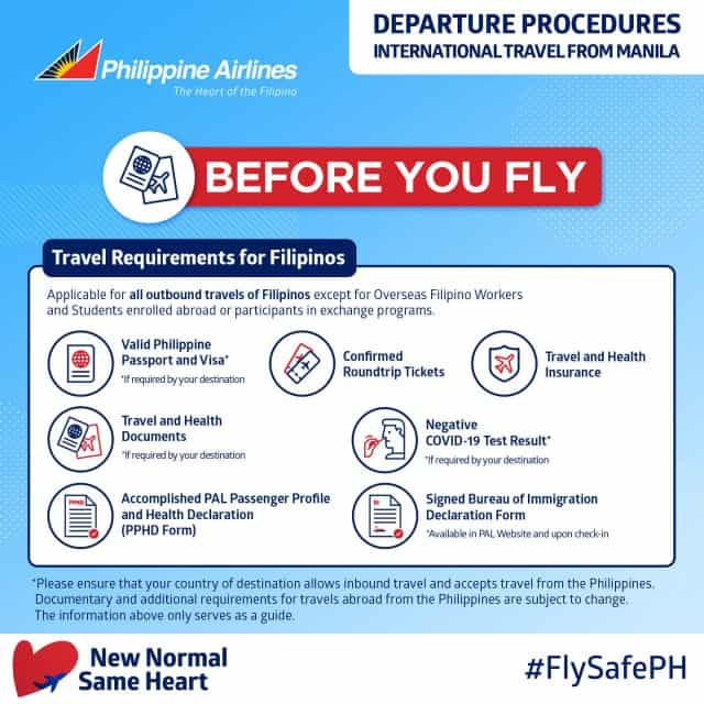 e travel philippines departure requirements