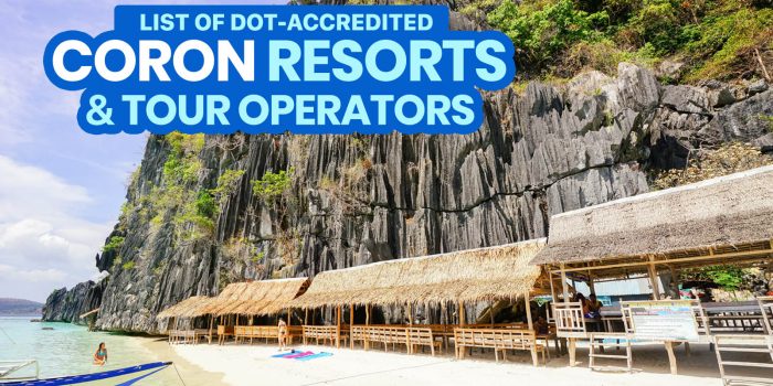 List of DOT-Accredited CORON Resorts, Hotels & Tour Operators