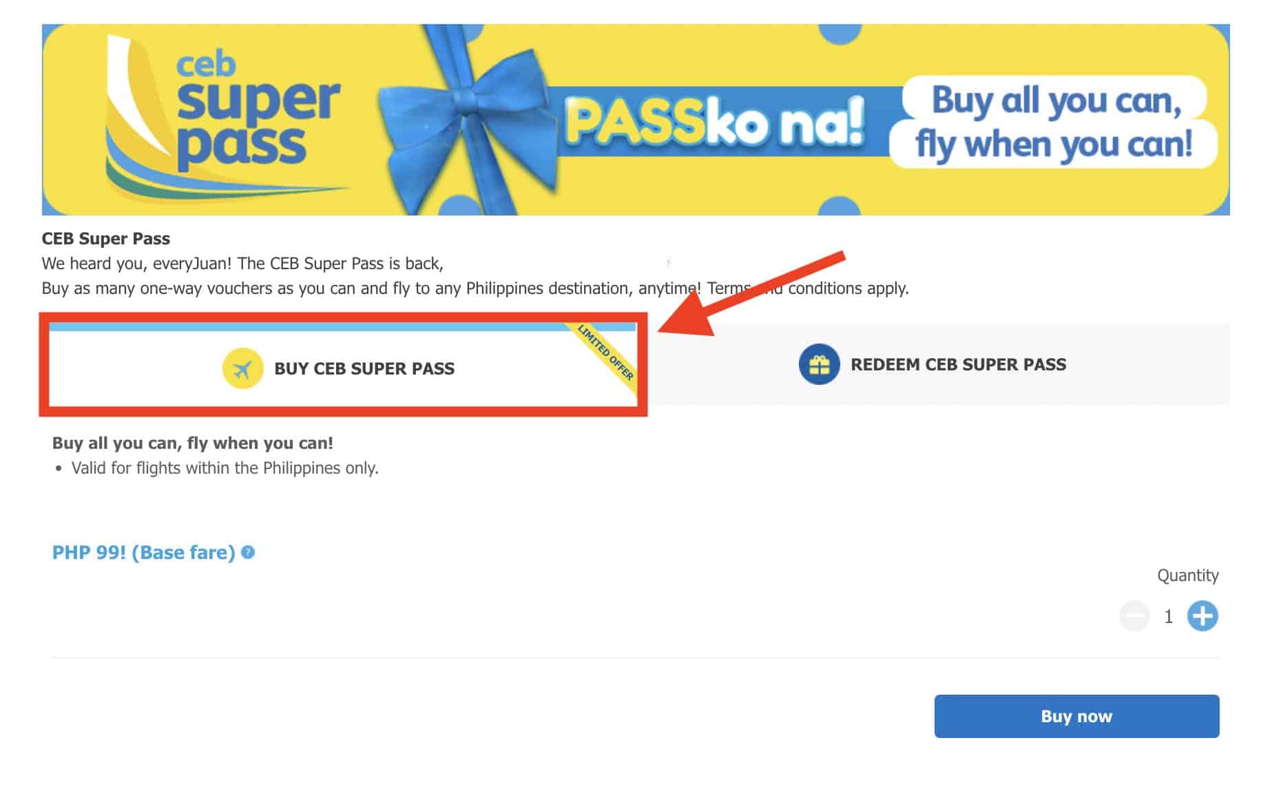 CEB Super Pass Purchase 1