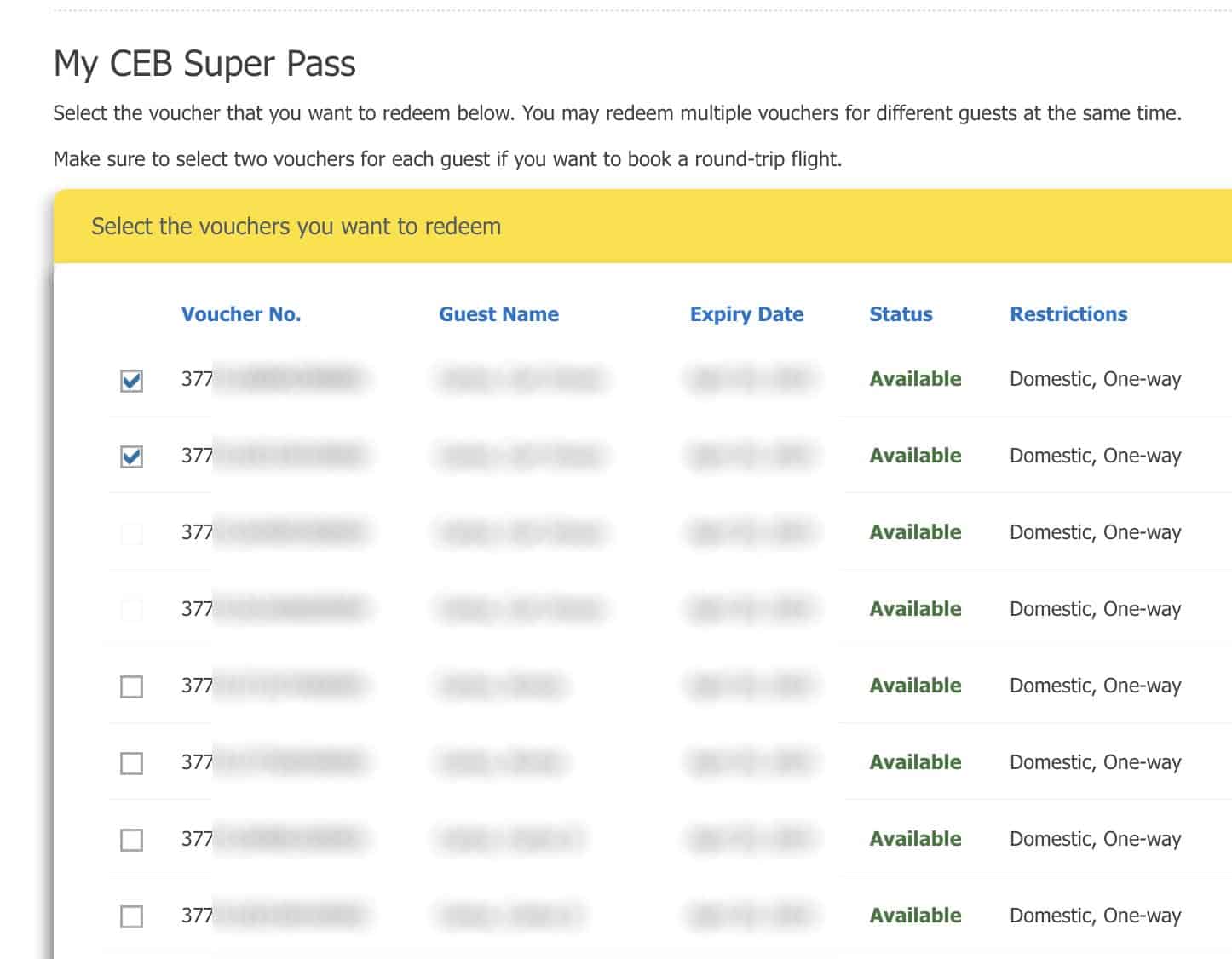 CEB Super Pass Redeem 2