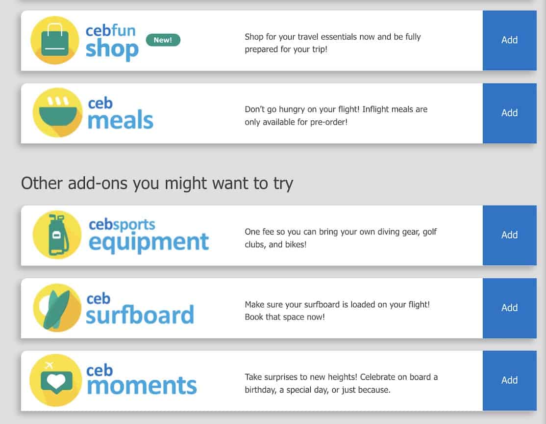 CEB Super Pass Redeem 6 Add-ons