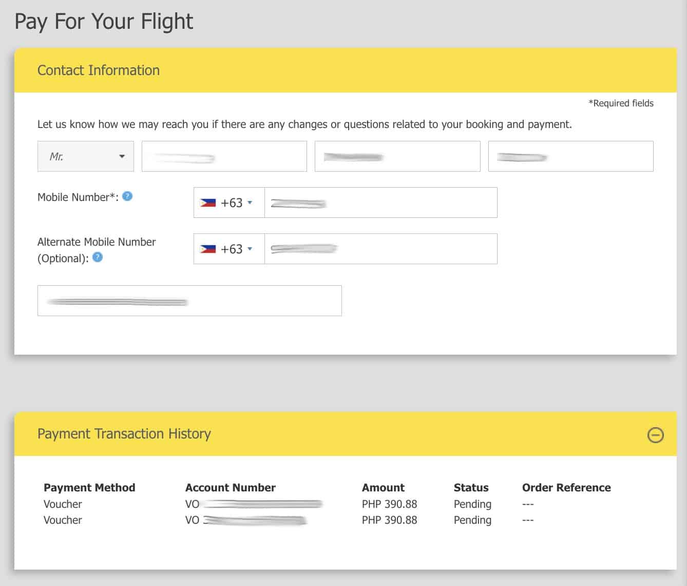 CEB Super Pass Redeem 7 Payment