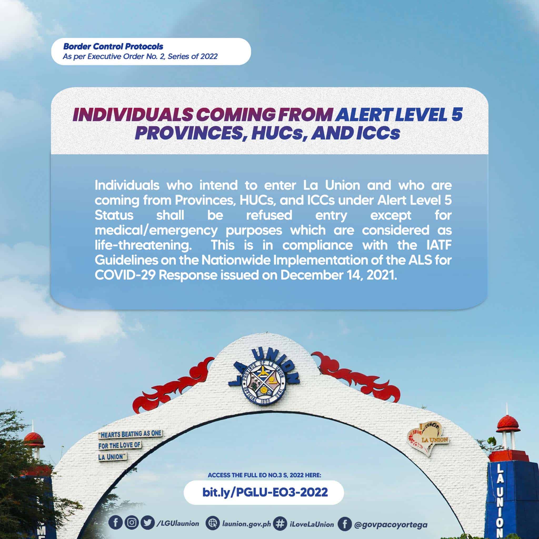 La Union Restriction Alert Level 5