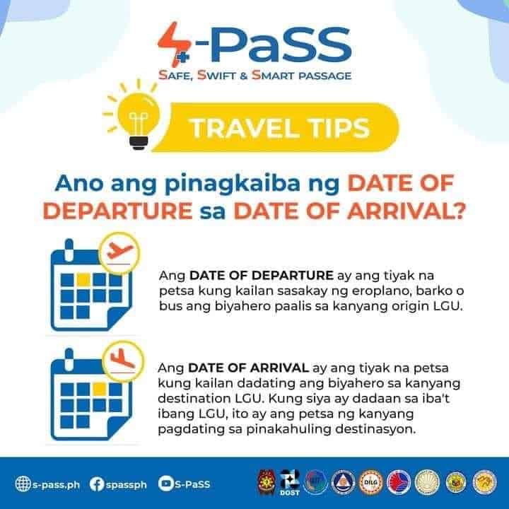 S-Pass Difference Between Dates of Departure and Arrival