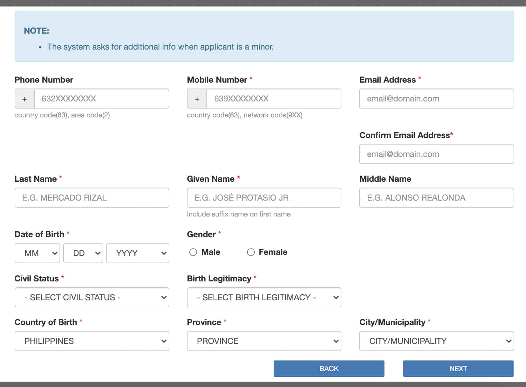 Passport Online Application Form