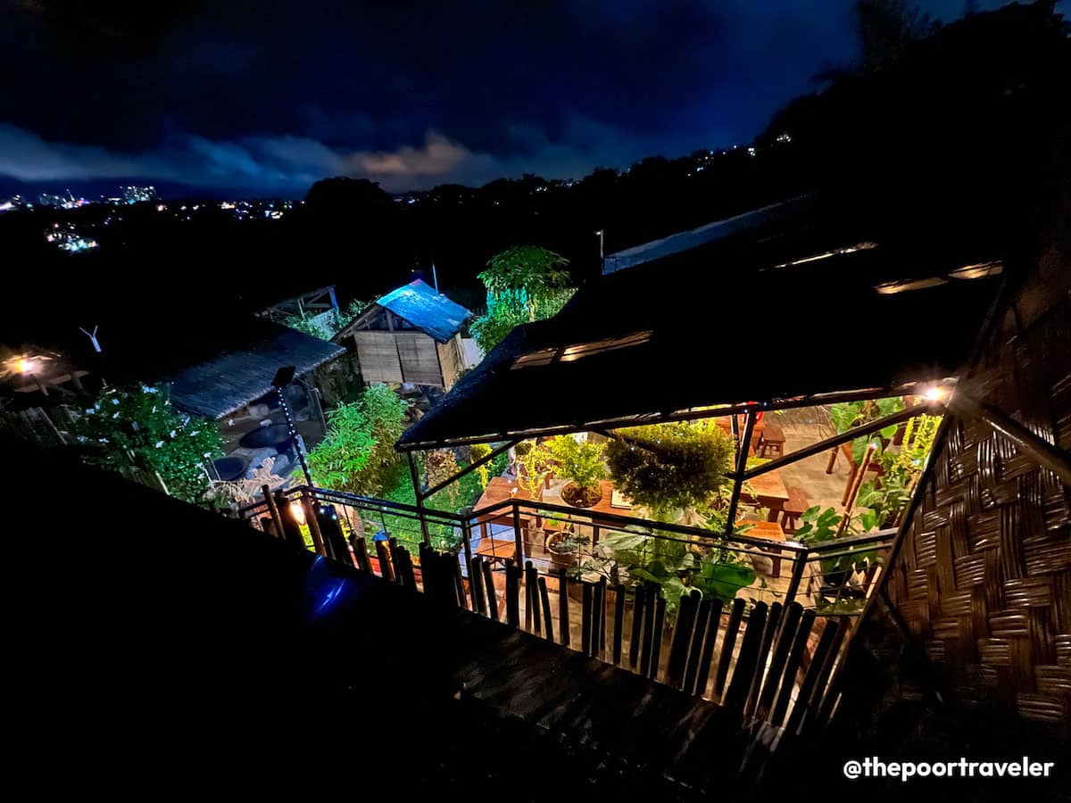 View from a La VeryOl veranda at night