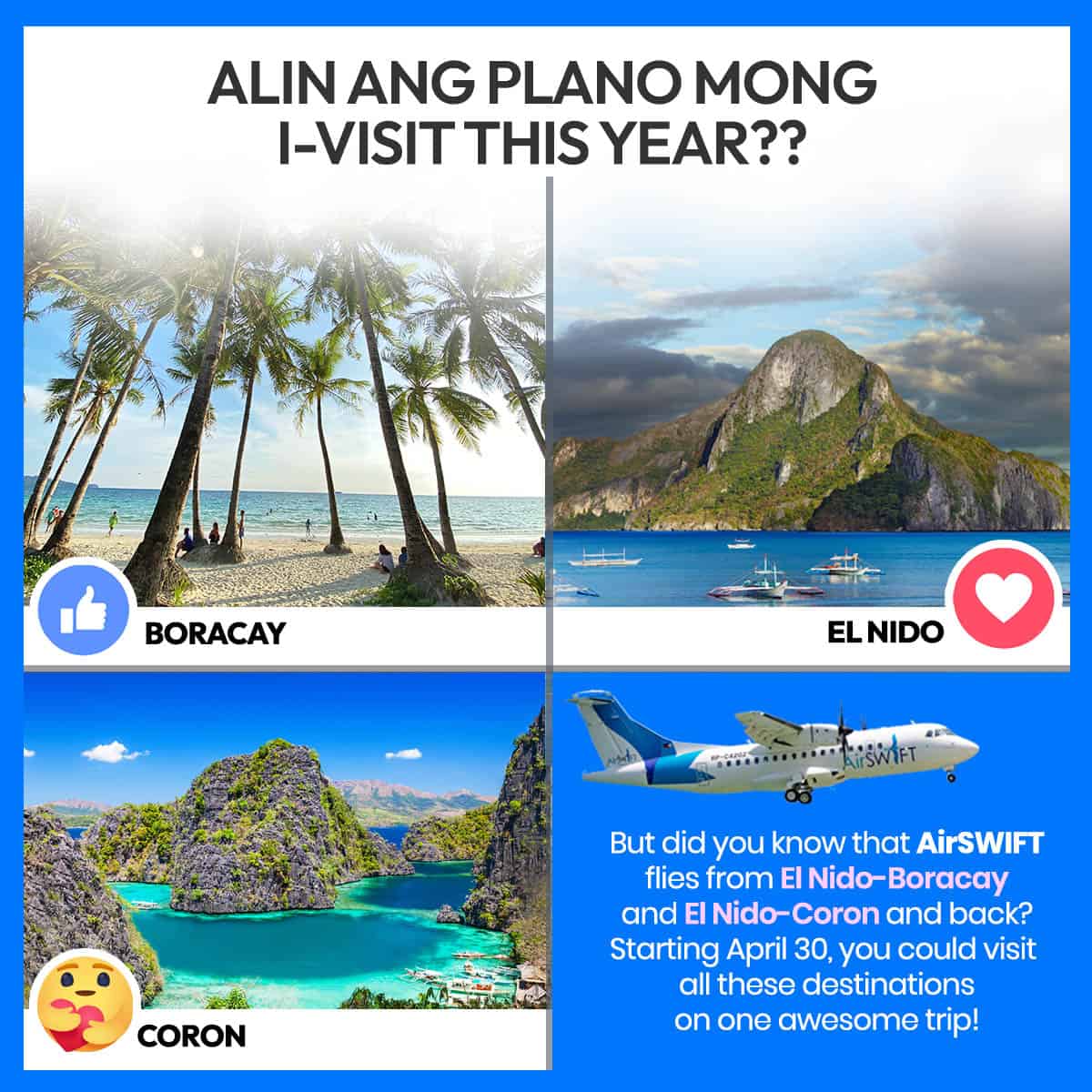 Airswift Boracay to El Nido to Coron Poll