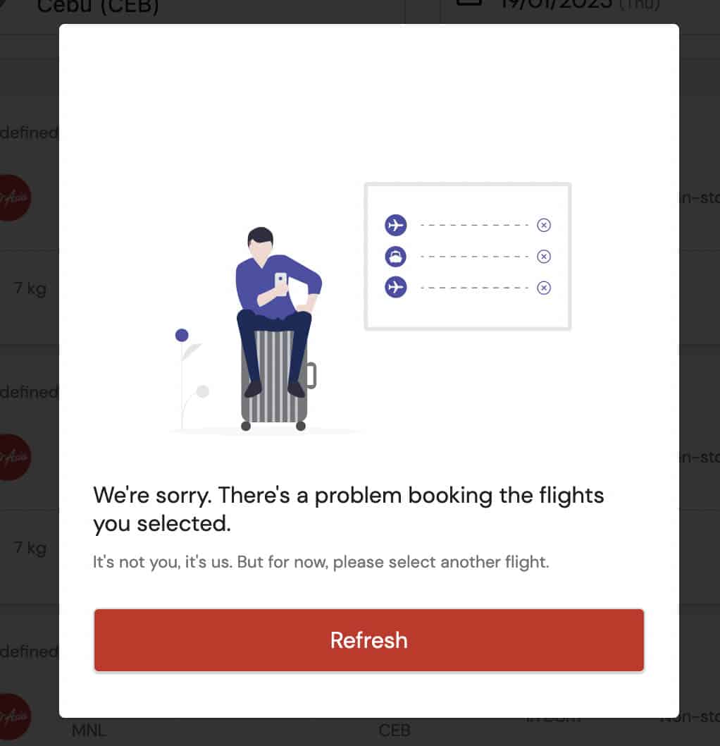 Air Asia error fast