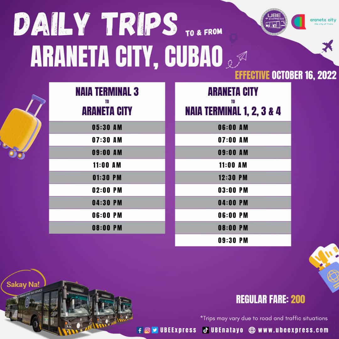 NAIA to Cubao to NAIA UBE Express