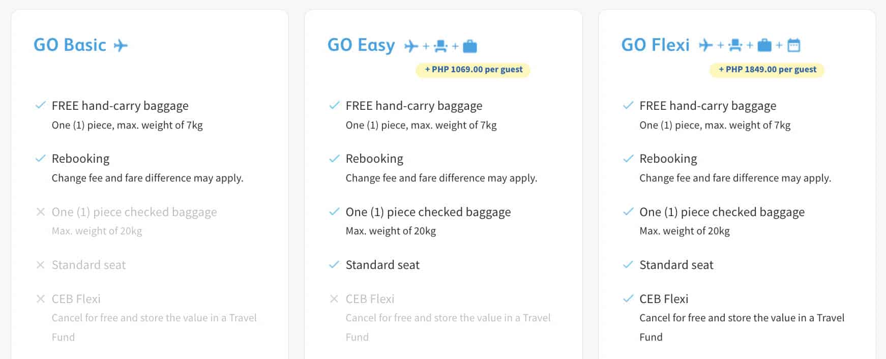 Cebu Pacific GO Packages