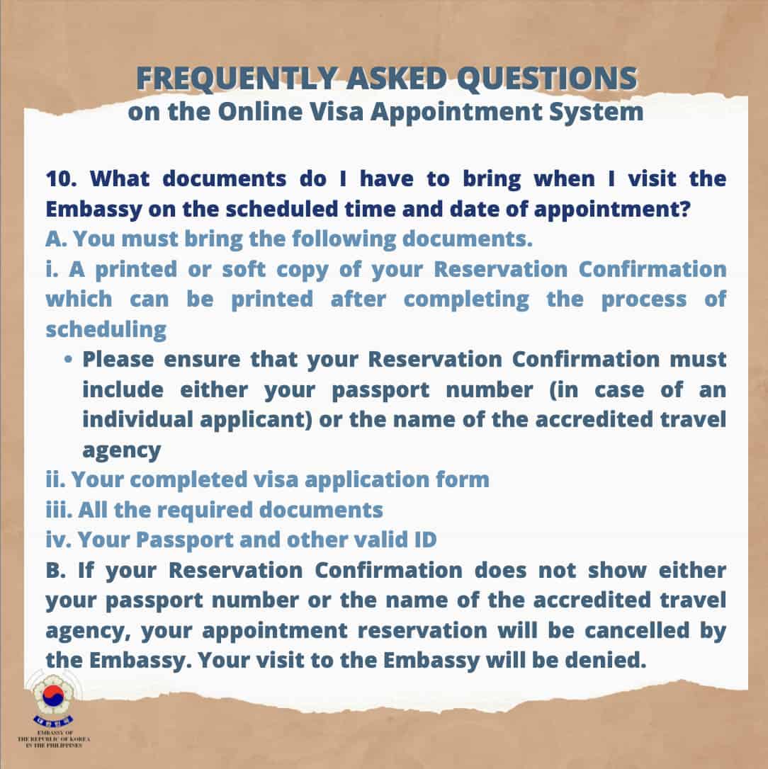 korea embassy visit visa requirements