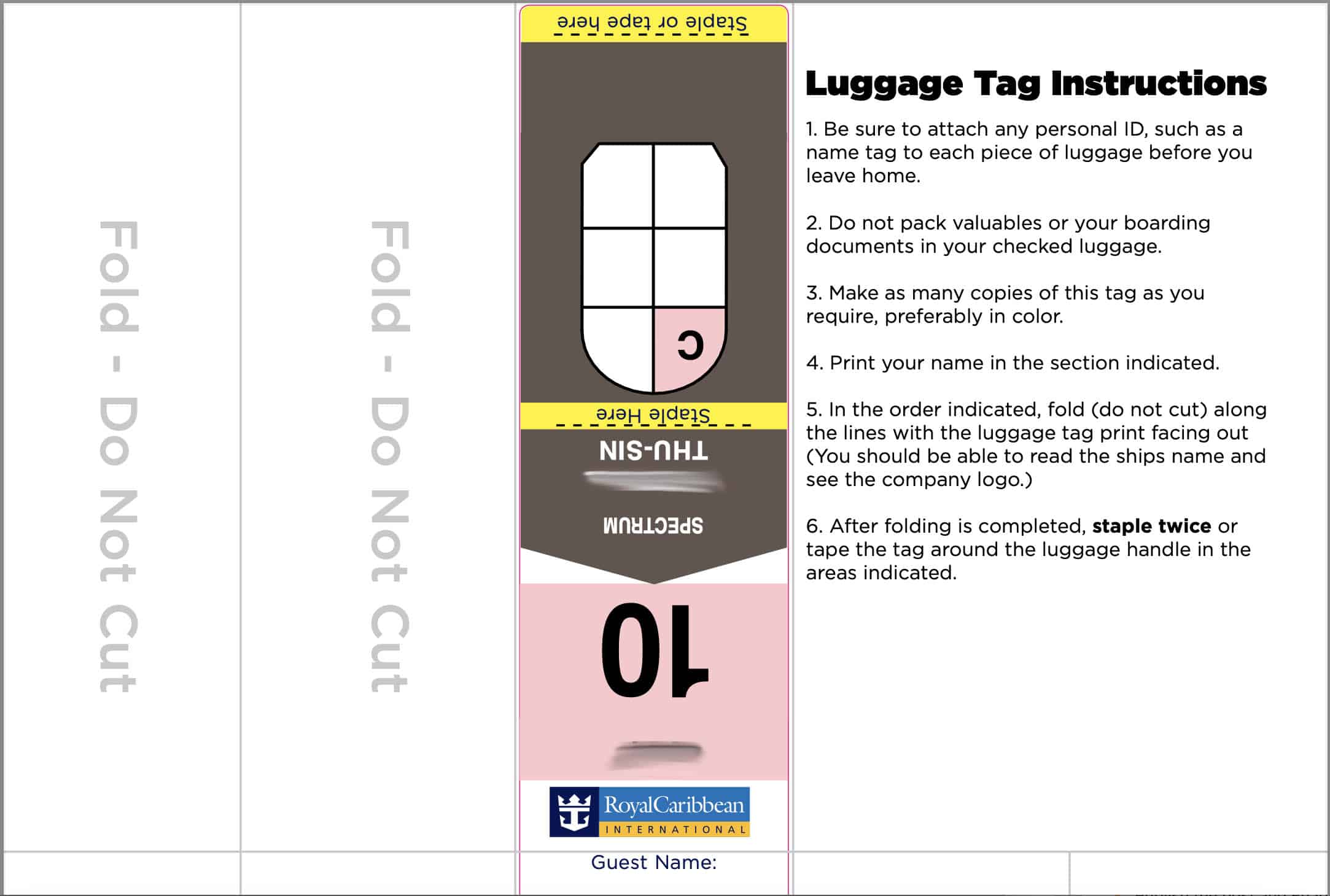 Luggage Tag Royal Caribbean