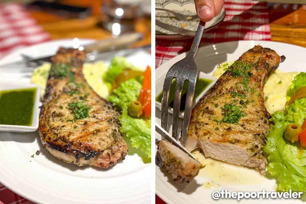 Dos Mestizos herb-crusted pork chop