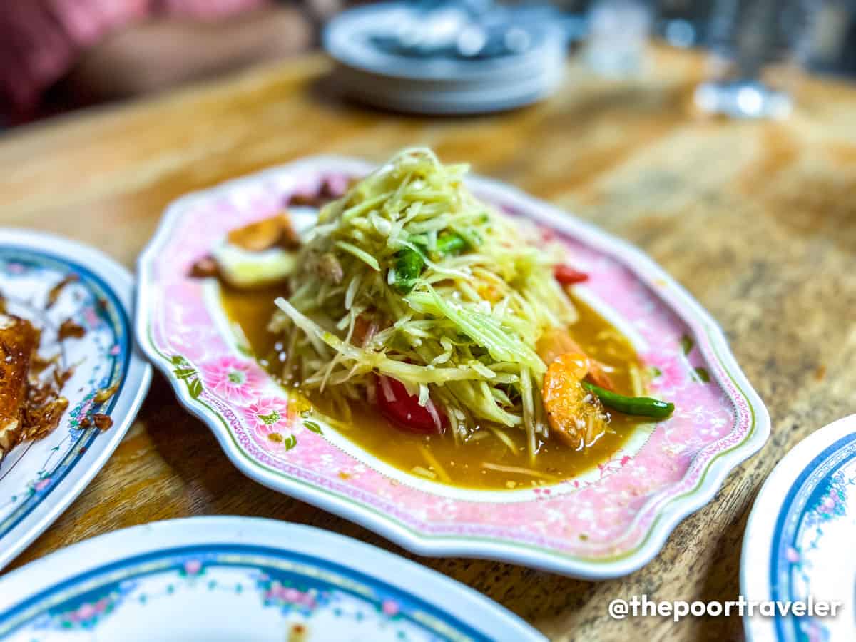 Soi Polo Bangkok Papaya Salad Som Tam with salted egg and dried shrimp