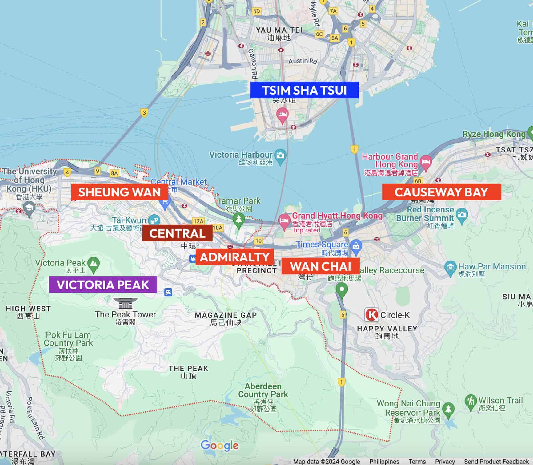 Hong Kong Central Map