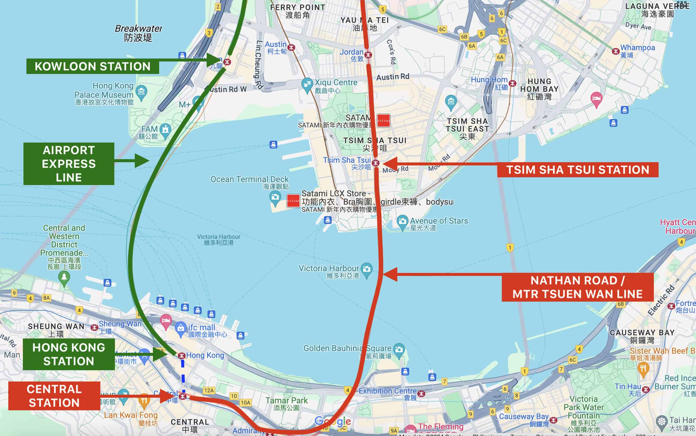 Airport Express Stops in Tsim Sha Tsui