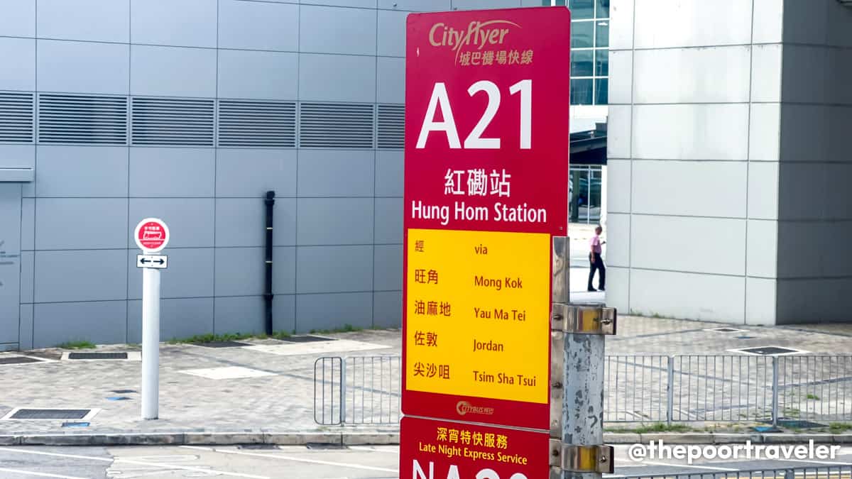 Hong Kong A21 Bus Sign