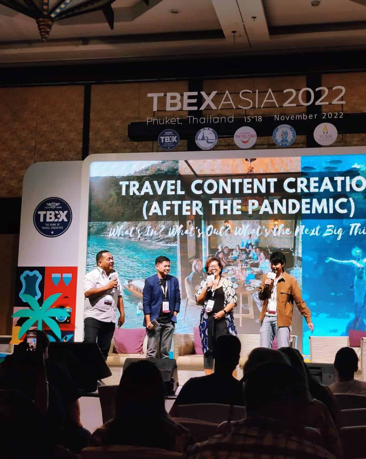 Yosh Dimen as a keynote speaker at TBEX 2022 in Thailand. 