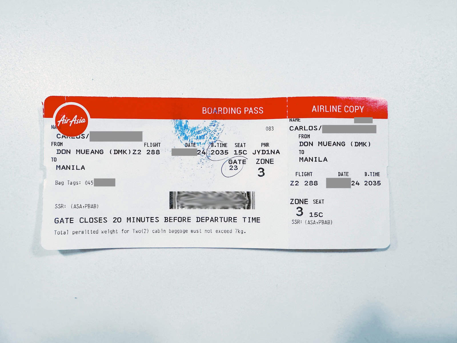 Sample Boarding Pass