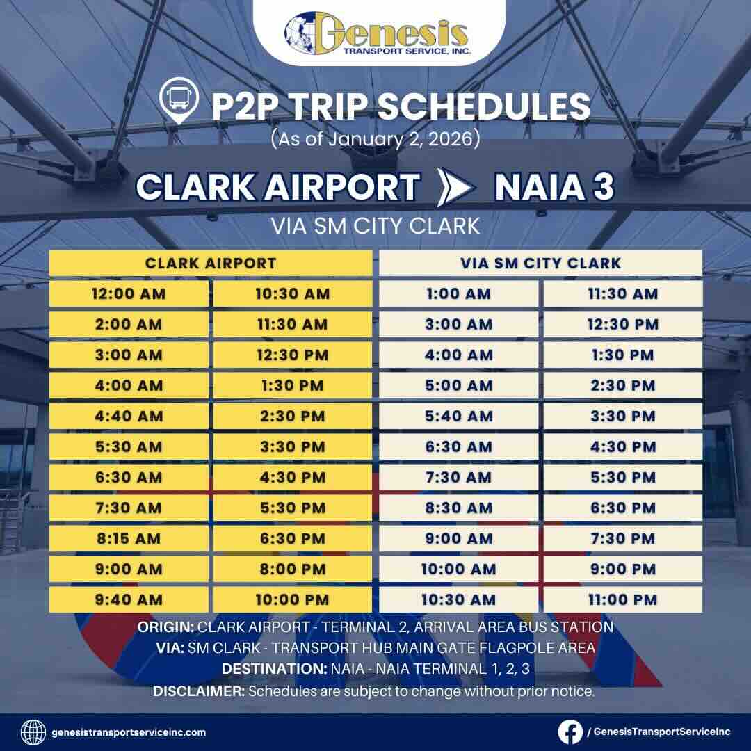 Clark Airport to NAIA 3 Genesis Transport