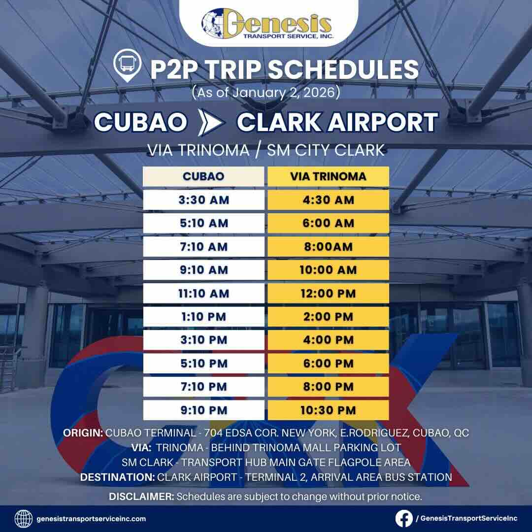 Cubao to Clark Airport Genesis Transport