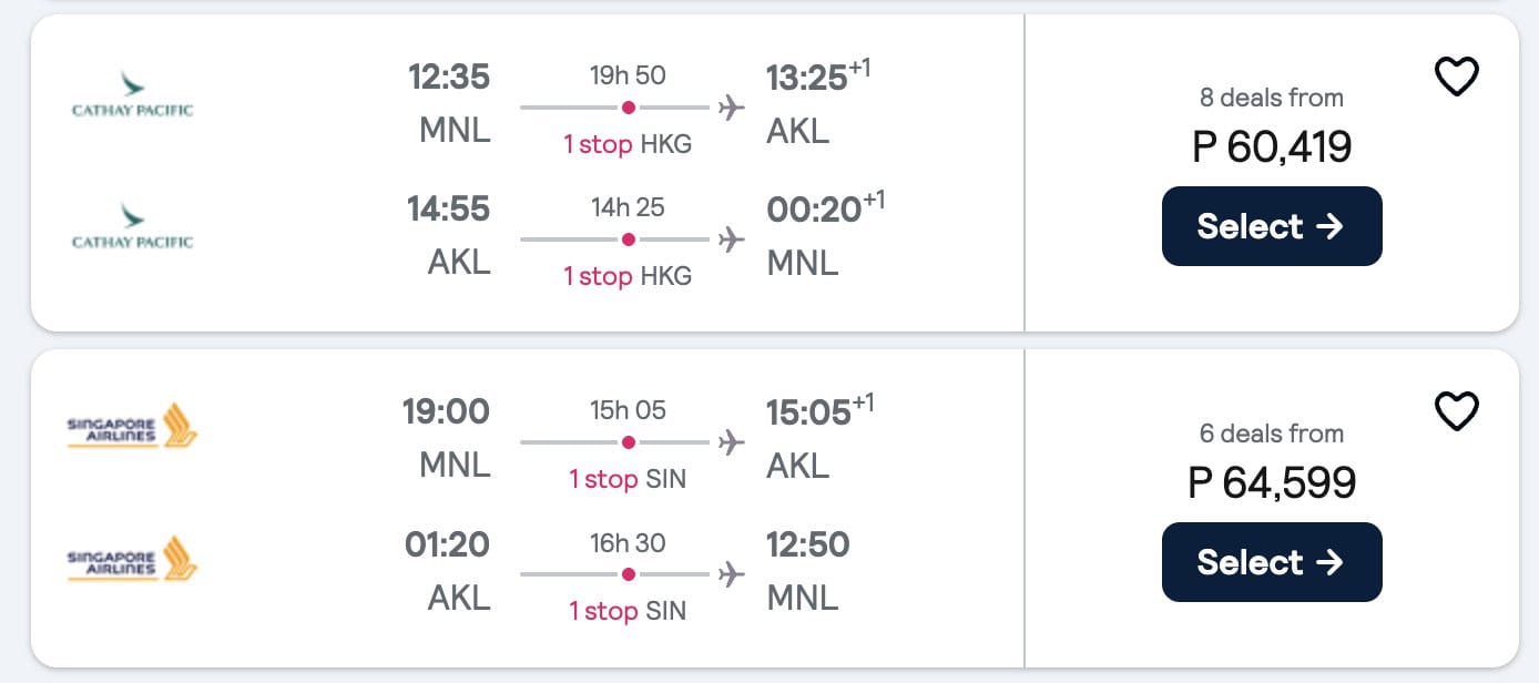 New Zealand Flights Peak Season