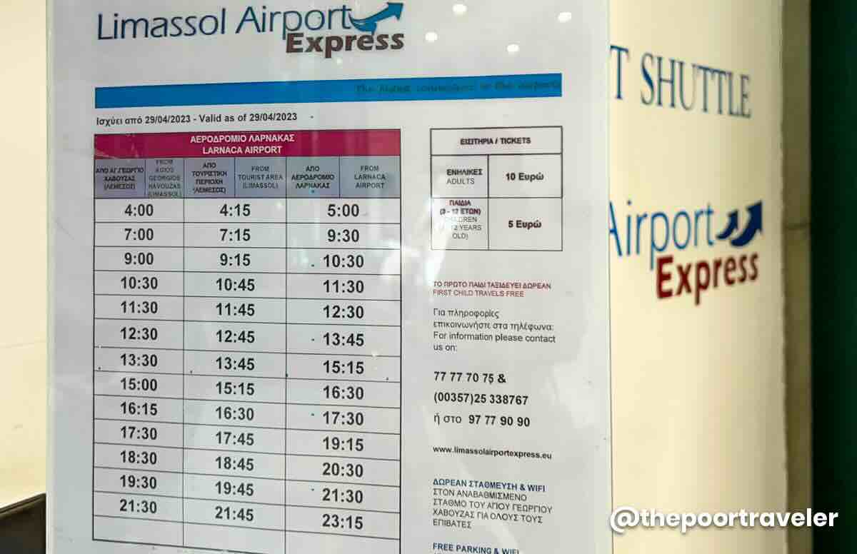 Horaire de l'aéroport de Limassol Express